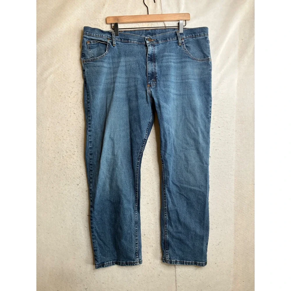 Wrangler Premium Quality Mens Straight Leg Jeans Blue 42x30 1097FXWXD